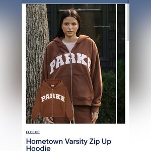 Parke hometown varsity zip up hoodie